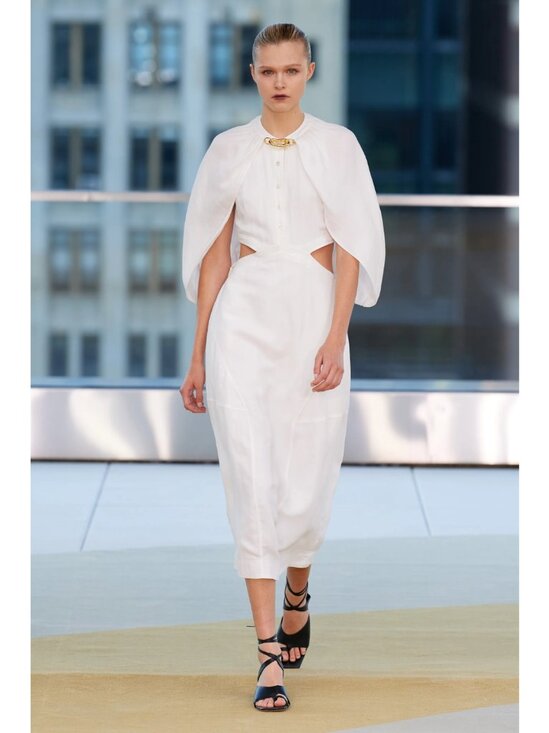 SIMKHAI | Inara Linen Midi Dress In White - Picture 2 of 16